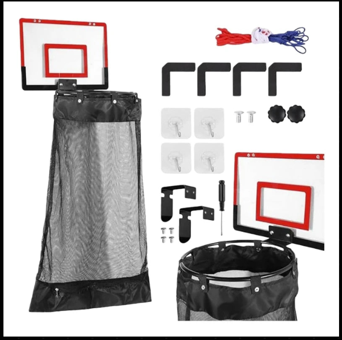 Laundry&Hoops montado con marco rojo y accesorios incluidos